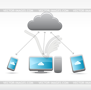 Cloud computing icons - vector image