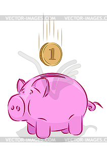 Piggy bank - vector clipart