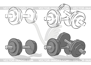 dumbbell clipart black