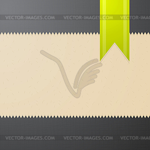 Abstract textured background with green bookmark - vector EPS clipart