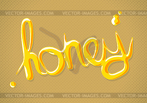 Honey on wafers background - vector image