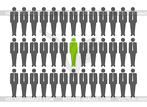 Man standing out of crowd - vector clipart