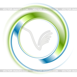 Abstract bright blue green ring logo - vector image