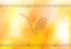 Blurred orange autumn background with maple leaves - vector clipart