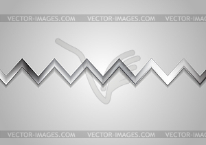 Abstract metallic zig zag stripe background - vector clipart