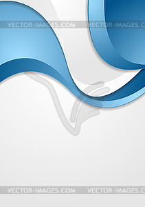 Bright blue grey wavy abstract corporate background - vector clipart