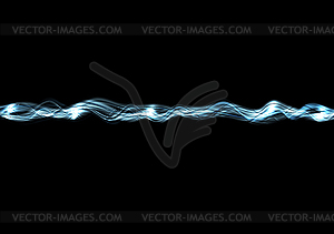 Blue glossy iridescent electric wave - vector clip art