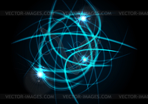 Turquoise glowing traces abstract background - vector clip art