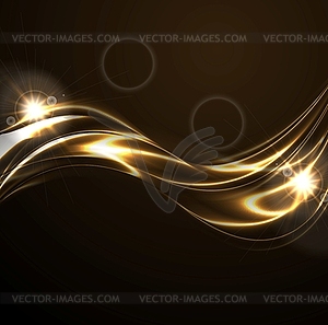 Golden liquid smooth waves - vector clipart