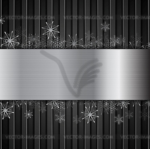 Concept New Year background with metallic elements - vector image