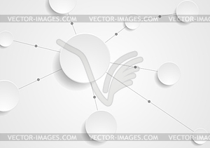 Blank paper integrated circles tech background - vector image