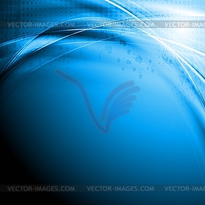 Bright blue wavy design - vector image