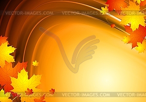 Abstract autumn design with maple leaves - vector clipart