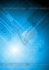 Blue technical background with arrows - vector clip art