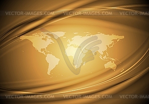 Abstract technology background with world map - vector image