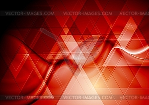 Bright red hi-tech design - vector image