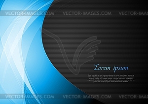 Dark wavy abstract background - vector image