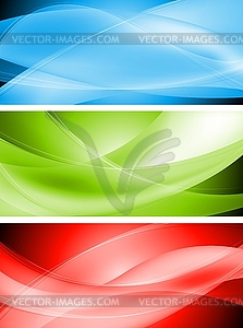 Colourful wavy banners - vector image