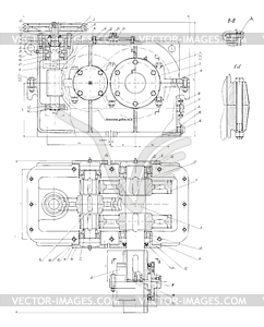 Hi-tech engineering drawing - vector clipart