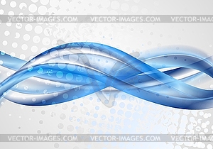 Bright blue grunge waves design - vector image