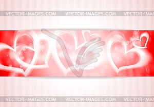 Banner with hearts - vector image