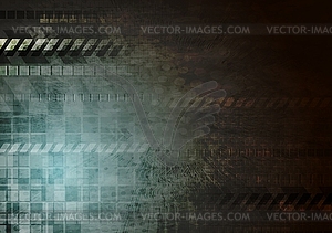 Dark hi-tech grunge background - vector clipart / vector image