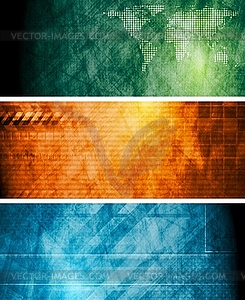 Vintage hi-tech banners - vector clip art