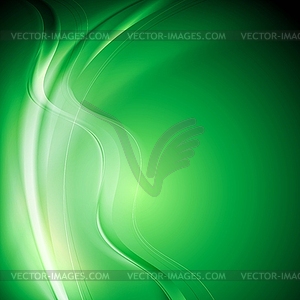 Elegant green wavy background - vector image