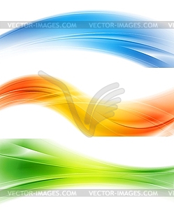 Bright elegant banners with abstract waves - vector clipart