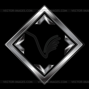 Abstract metallic square shape - vector image