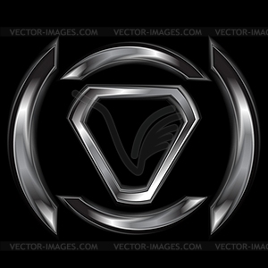 Abstract metallic shape logo - vector image