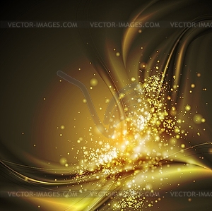 Dark orange shiny waves - vector image