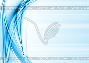 Blue waves abstract background - vector image