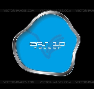 Abstract blue shape with silver frame - vector image