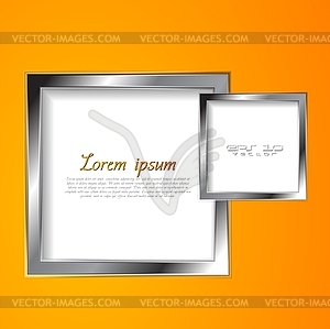Abstract squares with silver frame - vector EPS clipart