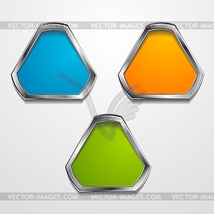 Abstract shapes with silver frame - royalty-free vector clipart
