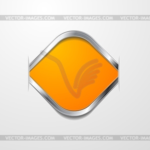 Abstract shape with silver frame - vector clip art