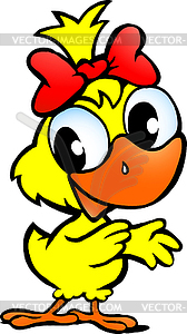 Cute chicken baby - color vector clipart