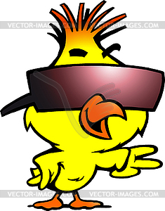 Smart chicken with cool sunglasses - vector image