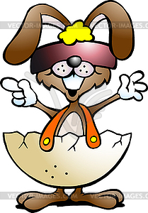 Hand-drawn an funny rabbit with cool sunglass - vector image