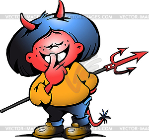 Cute Devil Girl - vector clip art