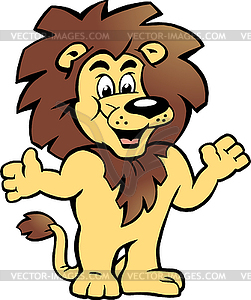 Рисованной Счастливые Гордый Король Лев, есть - векторное изображение EPS