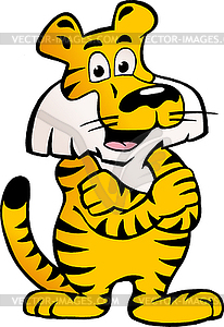 Hand-drawn an Happy And Proud Siberian Tiger - vector clipart