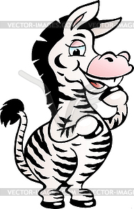 Hand-drawn an Happy Cute Zebra Horse - vector image