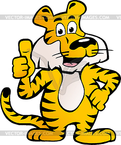 Hand-drawn an Happy And Proud Siberian Tiger - vector image