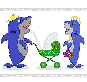 Акулы разговор - изображение в векторном виде