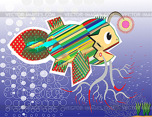 Young fish lamplighter - vector EPS clipart