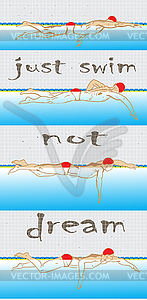 Пловец - изображение в векторе