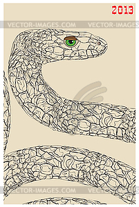 Wise snake - vector clipart