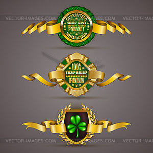 Golden badges - vector clipart